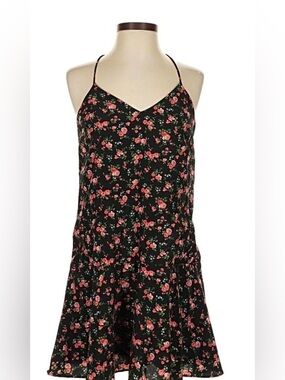 Express Black Ruffle Hem Floral Sundress / Size 12